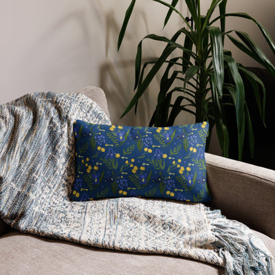 Kappa Kappa Gamma Sorority Letters Pillow showing back of 20" x 12" lumbar pillow on couch