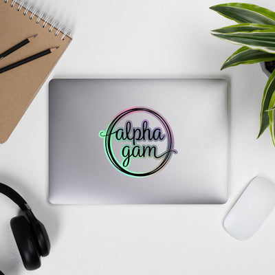 Your Alpha Gamma Delta Holographic Sticker goes perfectly on your laptop