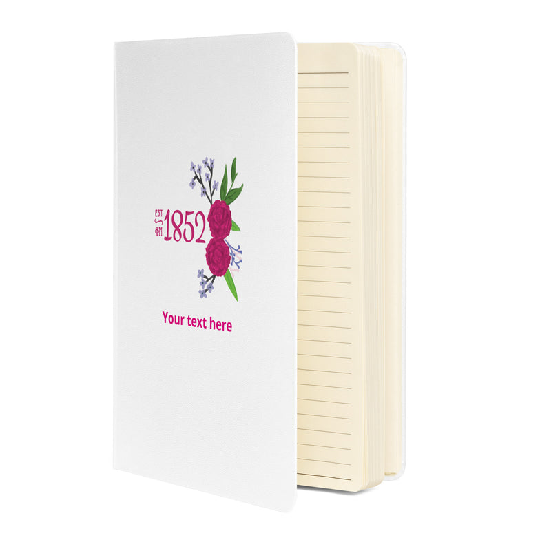 Phi Mu 1852 Personalized Journal Notebook showing inside lined pages