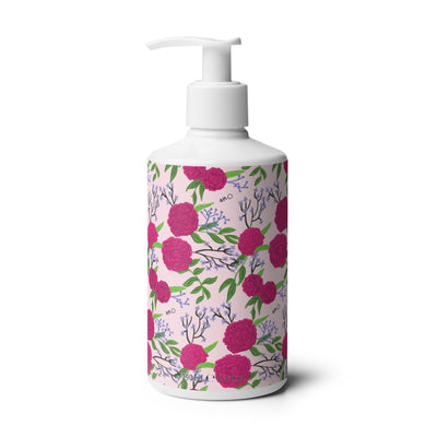 Phi Mu Carnation Floral Print Hand & Body Lotion in close up view