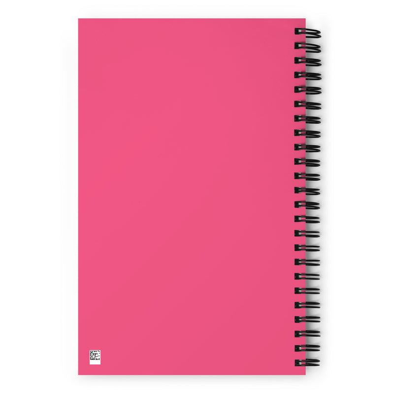 Phi Mu spiral notebook showing matching back cover