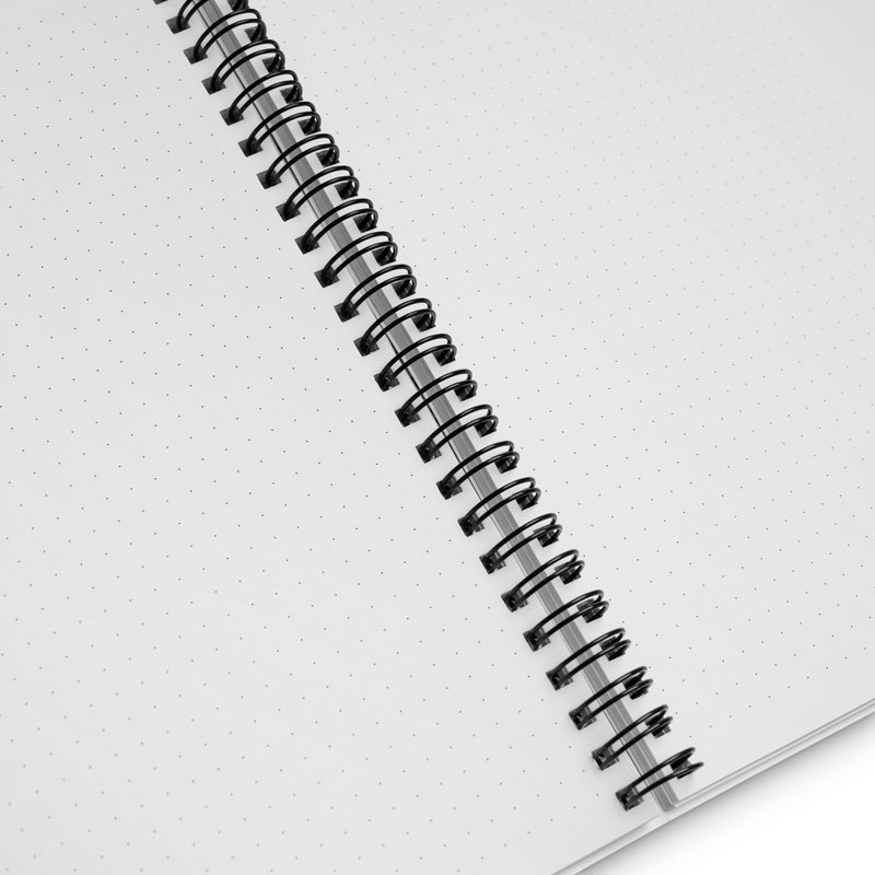 Phi Mu spiral notebook showing inside dotted pages