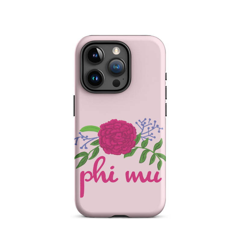 Phi Mu Carnation iPhone® 15 Pro Tough Case