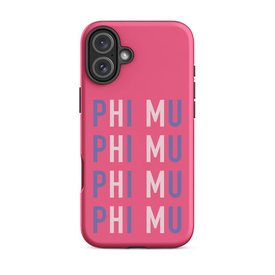 iPhone case for Phi Mu sorority members for iPhone 16 plus