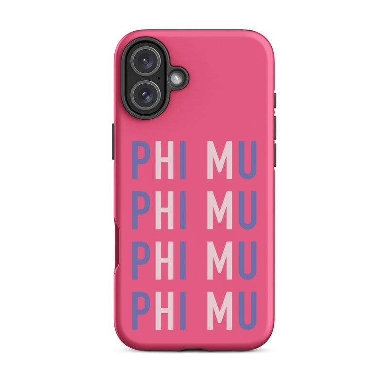 iPhone case for Phi Mu sorority members for iPhone 16 plus