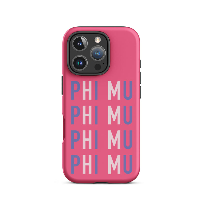 iPhone case for Phi Mu sorority members for iPhone 16 Pro