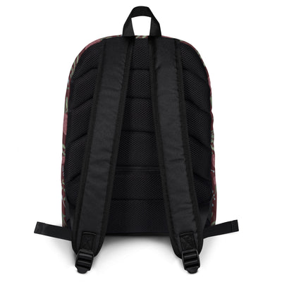 Pi Beta Phi Carnation Floral Print Backpack showing back straps and pocket