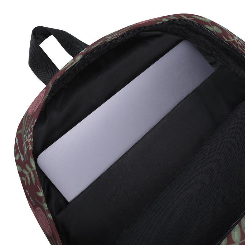 Pi Beta Phi Follow Your Arrow Backpack showing inside compartment for laptop 