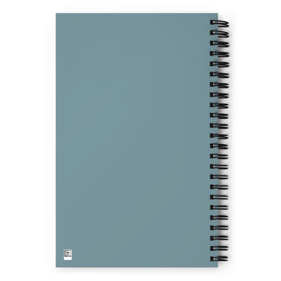 Pi Beta Phi Filled Letters Notebook in silvery blue showing matching back cover