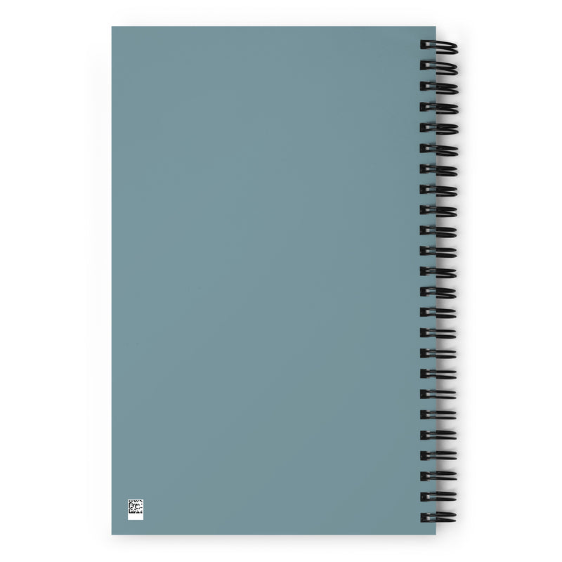 Pi Beta Phi Filled Letters Notebook in silvery blue showing matching back cover