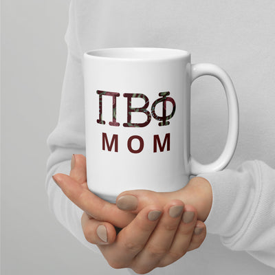 Pi Beta Phi Mom Mug in 15 oz size in model's hands
