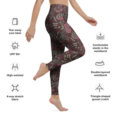 Pi Beta Phi carnation print sorority leggings showing product details