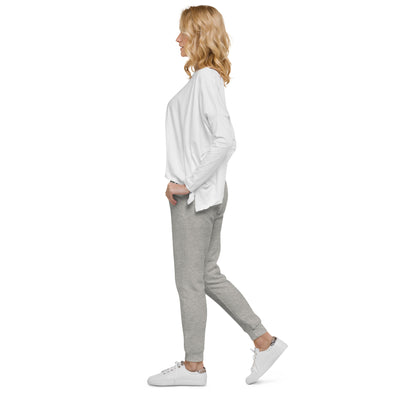 Pi Phi carbon gray sweatpants printed with your Pi Phi letters in burgundy shown in side view on model