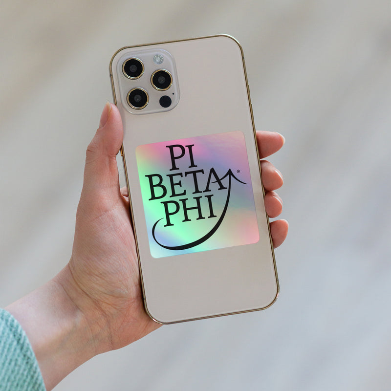 Pi Beta Phi Logo Holographic Sticker on phone