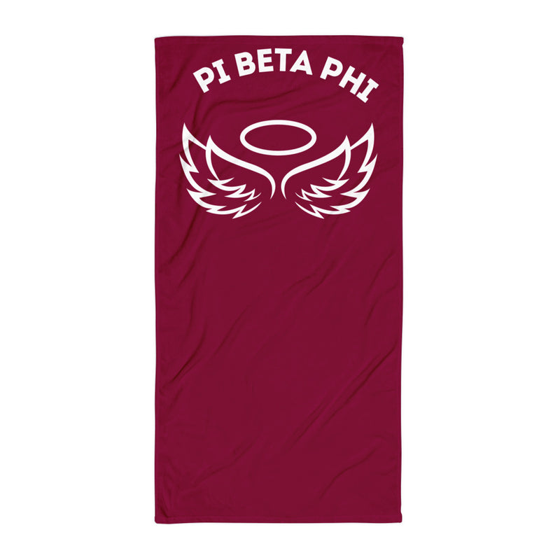 Pi Beta Phi Angel Beach Towel in full view