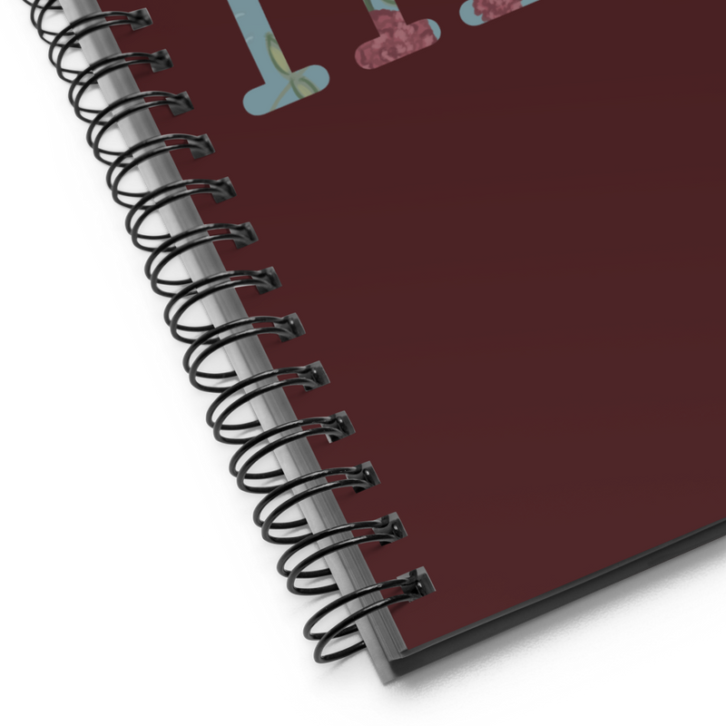 Pi Beta Phi Greek Letters Spiral Notebook showing metal binding