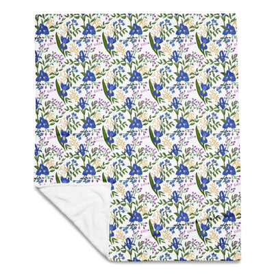 Sigma Alpha Epsilon Pi Floral Print Throw Blanket in white shown full size