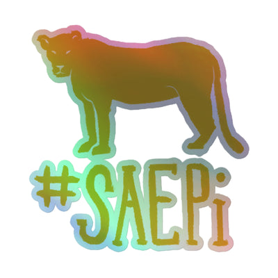 New! SAEPi Sorority Lioness Holographic Sticker in detail view