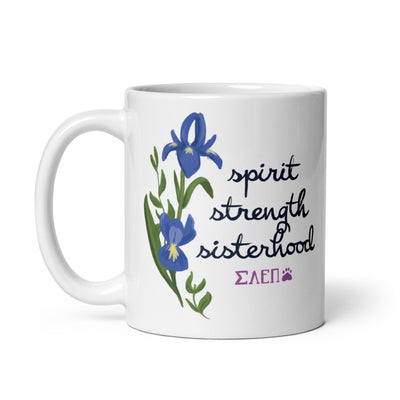 SAEPi Mom Mug showing Sigma motto on reverse side of 20 oz mug