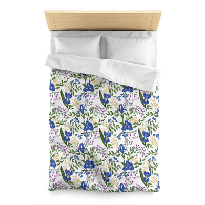 Sigma Alpha Epsilon Pi Sorority Duvet Cover in Twin size shown with headboard in bedroom setting offered by Greek Happy