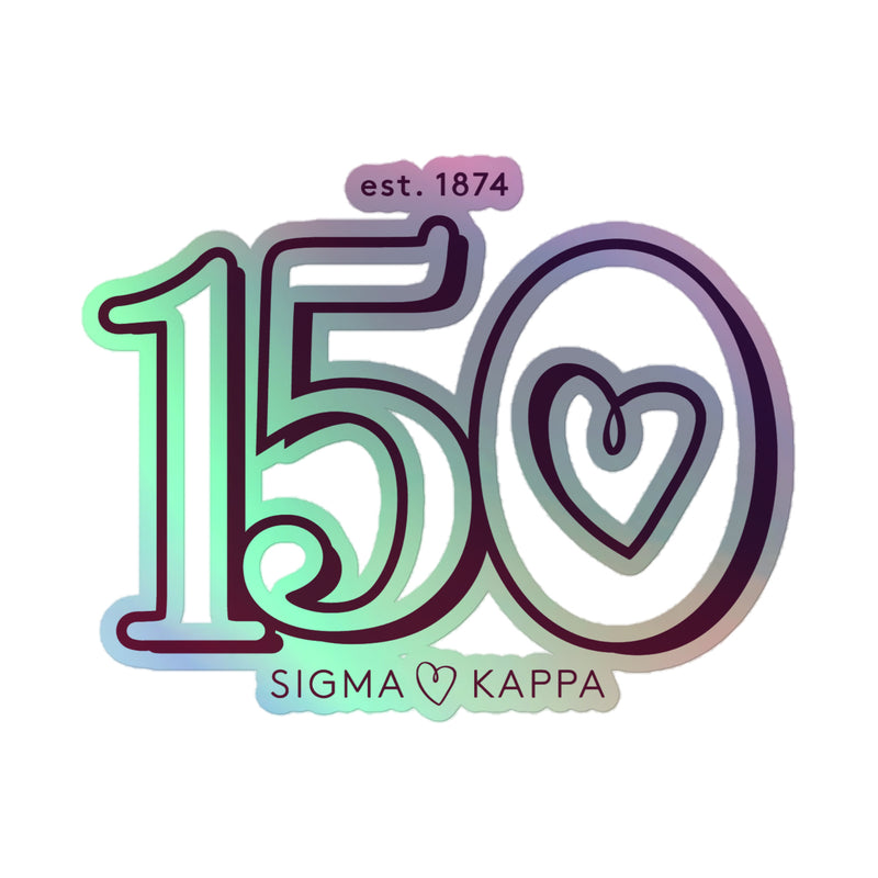 Sigma Kappa 150th Anniversary Holographic Sticker in detail view