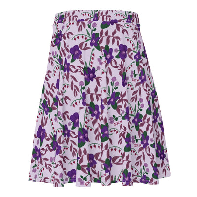 Sigma Kappa skater skirt showing hand drawn violet floral pattern with Greek letters
