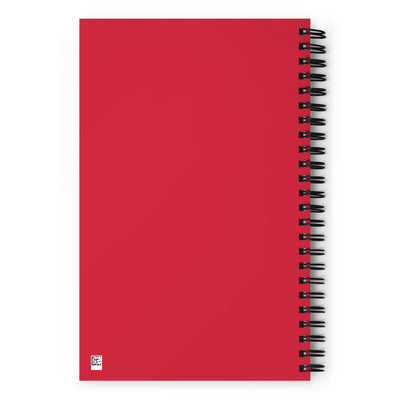 Junior League Red Spiral Notebook showing back cover