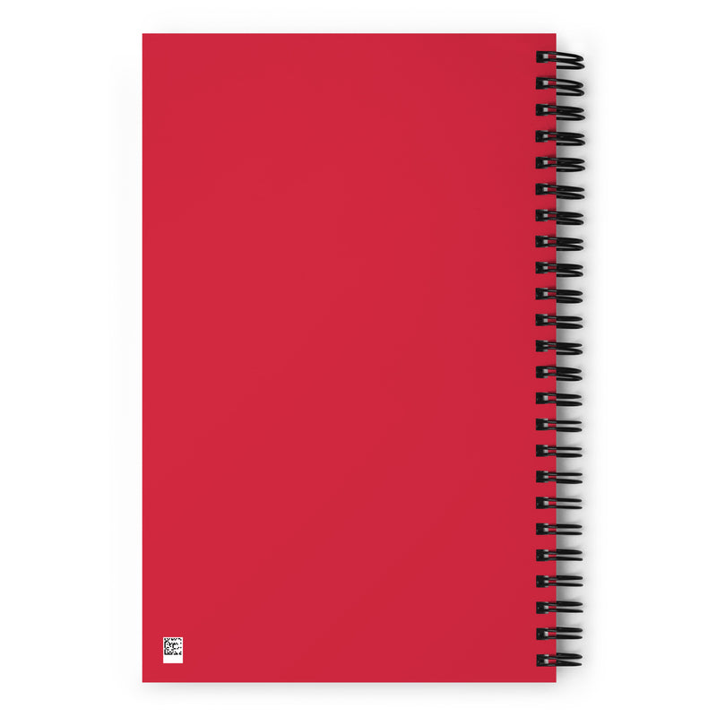 Junior League Red Spiral Notebook showing back cover