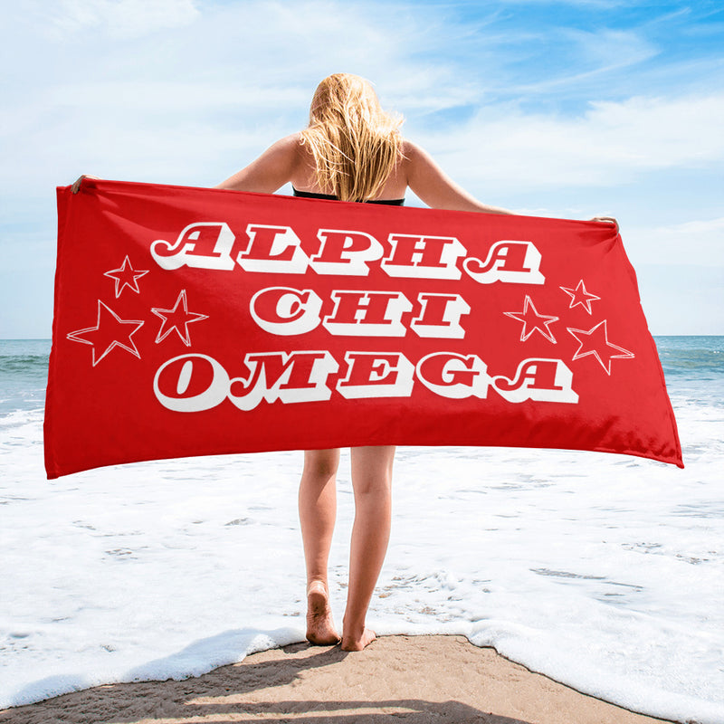 Alpha Chi Omega Starry Beach Towel