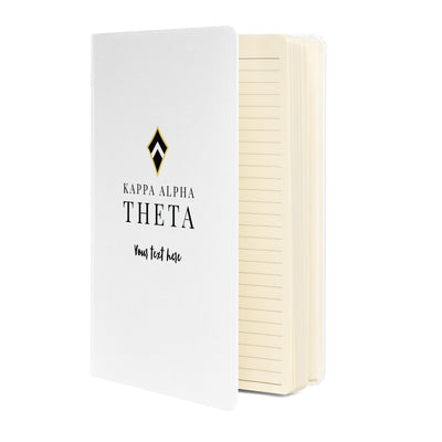 Theta Brand Logo Hardcover Journal showing lined pages