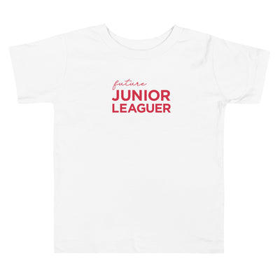 toddler t-shirt with future junior leaguer on the front