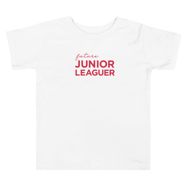 toddler t-shirt with future junior leaguer on the front