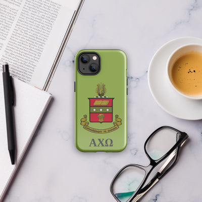 AXO Coat of Arms Tough Case for iPhone® 13 in glossy Greencastle finish