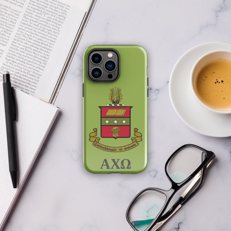 AXO Coat of Arms Tough Case for iPhone® 14 iPro Max n Greencastle glossy finish