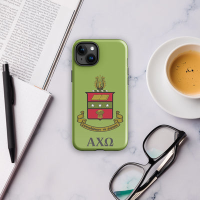 AXO Coat of Arms Tough Case for iPhone® 15 Plus in Greencastle glossy finish