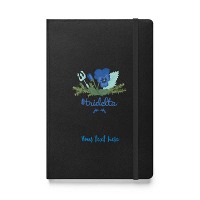 Tri Delta Pine Poseidon Hardcover Journal in black in full view