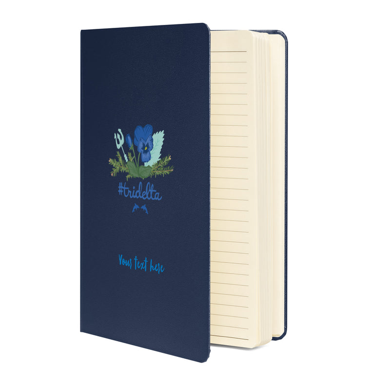 Tri Delta Pine Poseidon Hardcover Journal in Navy blue showing inside pages