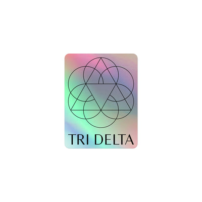 Tri Delta Sorority Sticker showing official Tri Delt design in holographic style