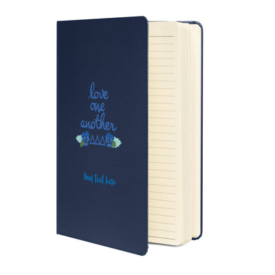 Tri Delta Sorority Motto Journal showing lined inside pages of Navy Blue journal