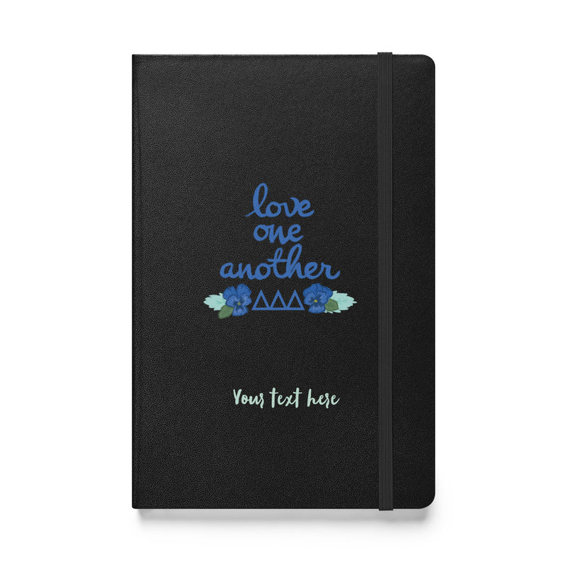 Tri Delta Sorority Motto Journal showing front of black journal