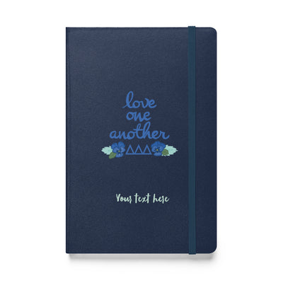 Tri Delta Sorority Motto Journal showing front of Navy Blue journal