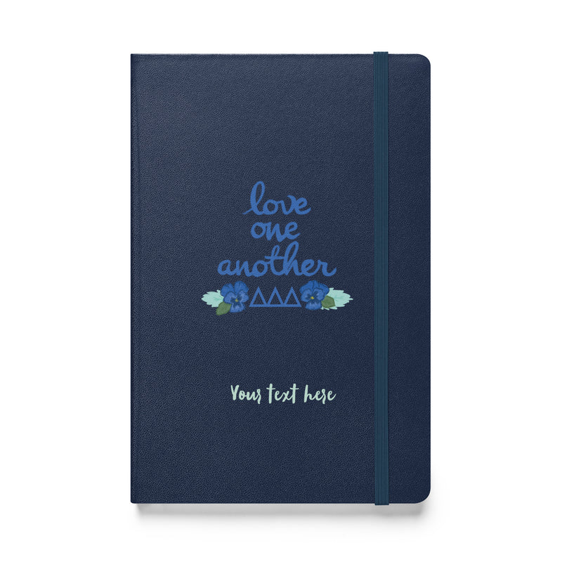 Tri Delta Sorority Motto Journal showing front of Navy Blue journal