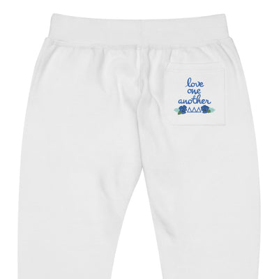 Tri Delta Sorority Sweatpants showing detail view of back pocket design in flat view