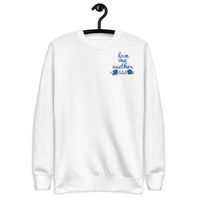 Tri Delta Sorority Sweatshirt showing hand drawn Love One Another design on front