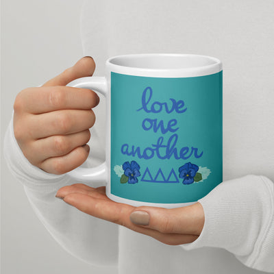 Tri Delta Sorority Mug in 20 oz size with Love One Another design