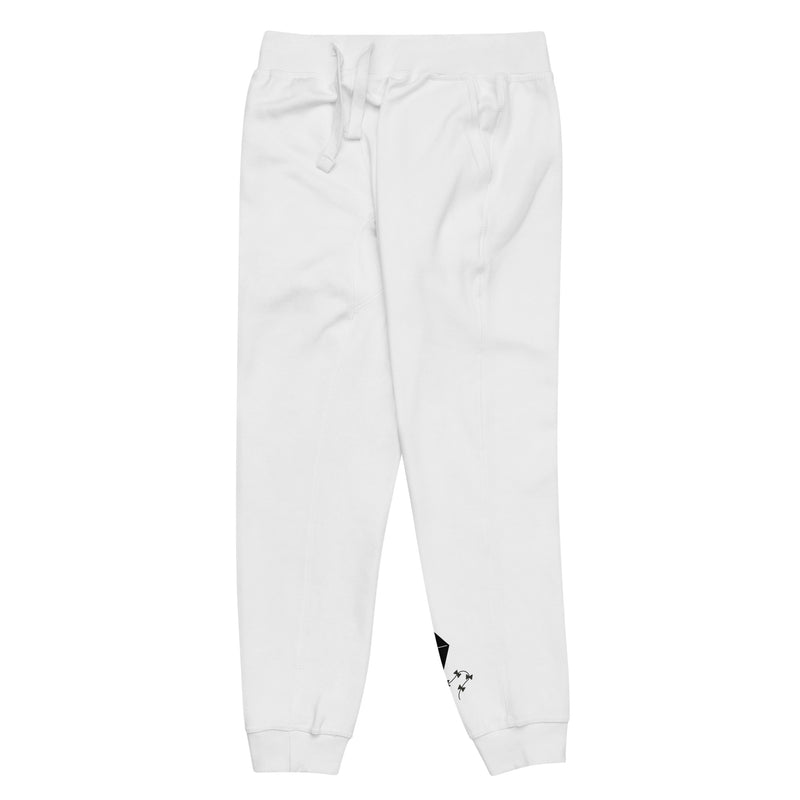Kappa Alpha Theta Kite Design White Fleece Sweatpants shown flat