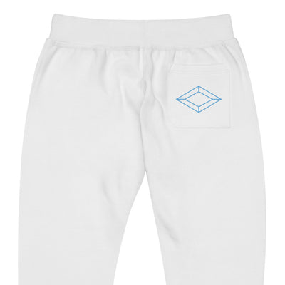 Alpha Delta Pi Diamond White Fleece Sweatpants with close up of back pocket
