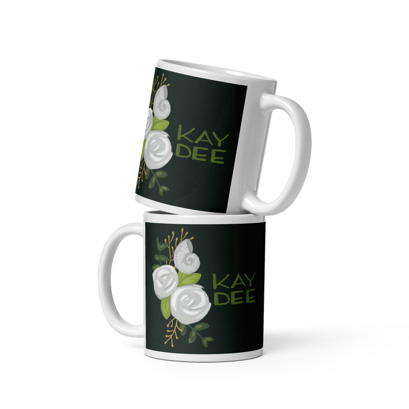 Kay Dee Hand-Drawn Glossy Mug in 11 oz size stacked