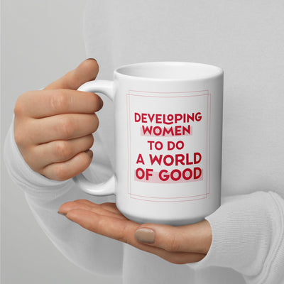 Elevate your morning ritual with a Junior League Developing Women Coffee Mug showing reverse side of 15 oz size