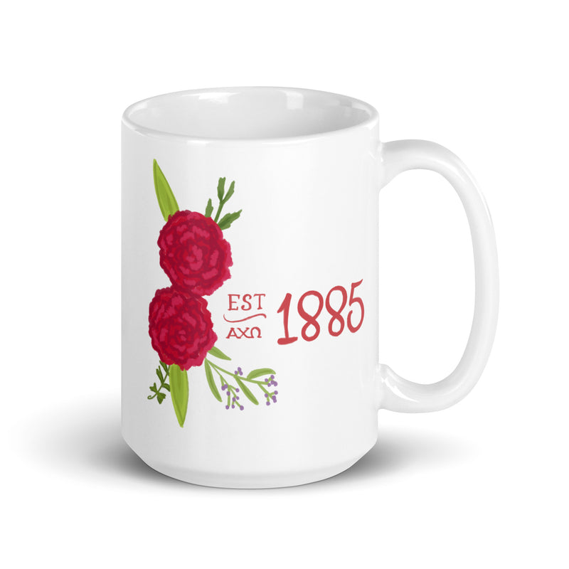Alpha Chi Omega est. 1885 Red Carnation Mug